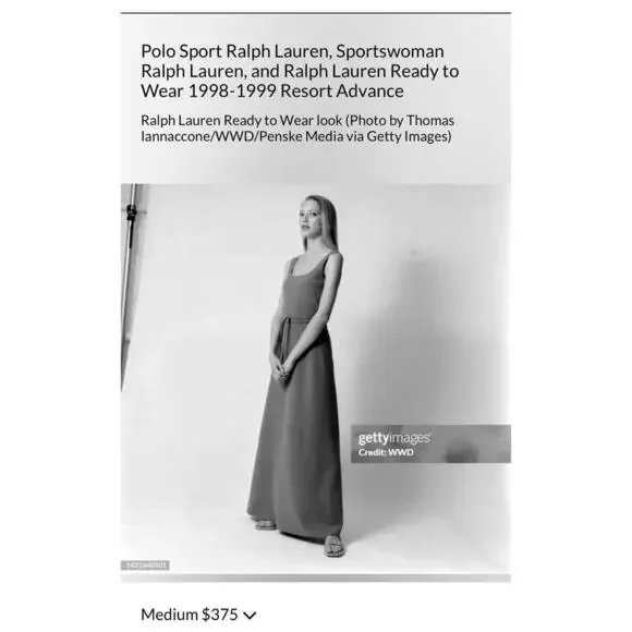 Vintage Ralph Lauren Collection Purple Label Gown Wool Maxi Dress 1998  Runway M